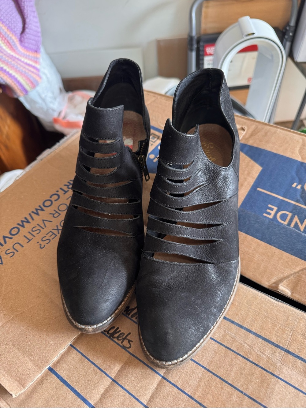 Seychelles Black Strappy Ankle Booties